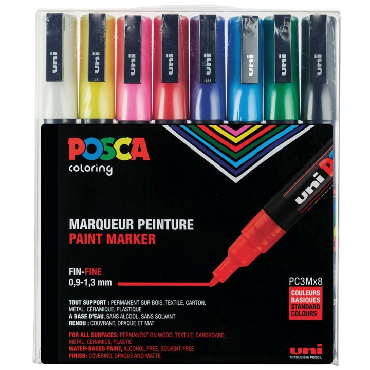 Posca PC-3M 8-set in de groep Pennen / Kunstenaarspotloden en -stiften / Illustratiemarkers bij Voorcrea (110430)