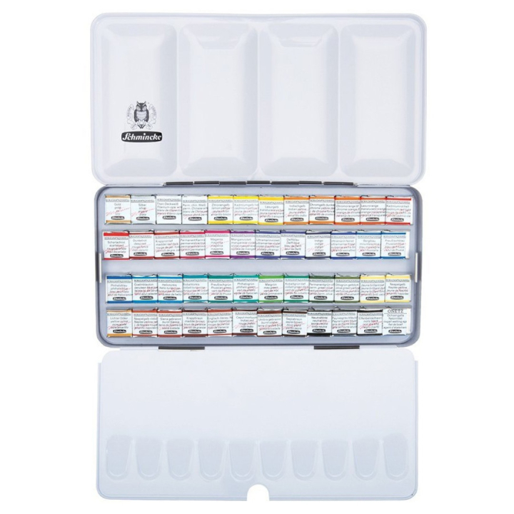 Horadam Aquarell Metal 48-set in de groep Kunstenaarsmateriaal / Kunstenaarsverf / Aquarelverf / Aquarelverf in napje bij Voorcrea (110730)