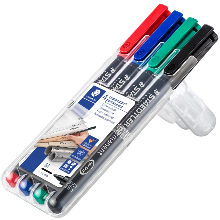 4-pack Lumocolor permanent Medium in de groep Pennen / Labelen en kantoor / Markers bij Voorcrea (110758)