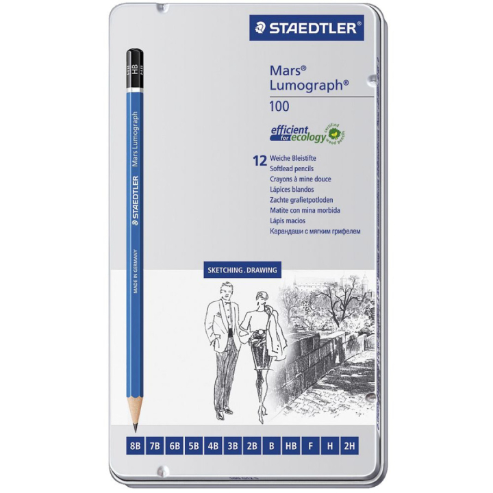 Mars Lumograph 12-set Sketching in de groep Kunstenaarsmateriaal / Krijt en potloden / Grafiet en potloden bij Voorcrea (110872)