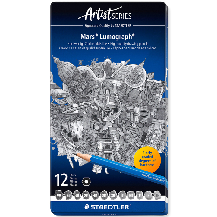 Mars Lumograph 12-set Sketching in de groep Kunstenaarsmateriaal / Krijt en potloden / Grafiet en potloden bij Voorcrea (110872)