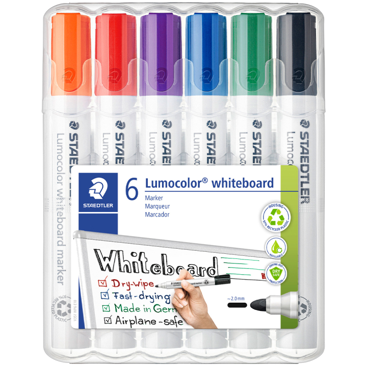 Lumocolor Whiteboard marker 6-pack 2 mm in de groep Pennen / Labelen en kantoor / Whiteboardstiften bij Voorcrea (111000)