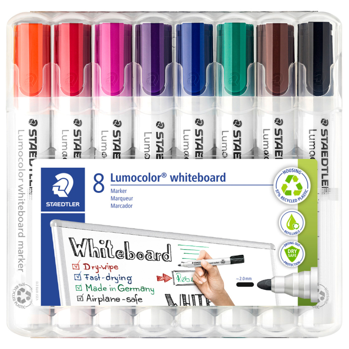 Lumocolor Whiteboard marker 8-pack 2 mm in de groep Pennen / Labelen en kantoor / Whiteboardstiften bij Voorcrea (111005)