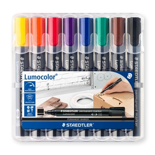 8-pack Lumocolor permanent 2 mm in de groep Pennen / Labelen en kantoor / Markers bij Voorcrea (111006)