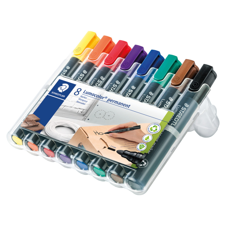 8-pack Lumocolor permanent 2 mm in de groep Pennen / Labelen en kantoor / Markers bij Voorcrea (111006)