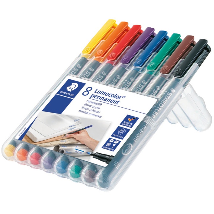 8-pack Lumocolor permanent Fine in de groep Pennen / Labelen en kantoor / Markers bij Voorcrea (111073)