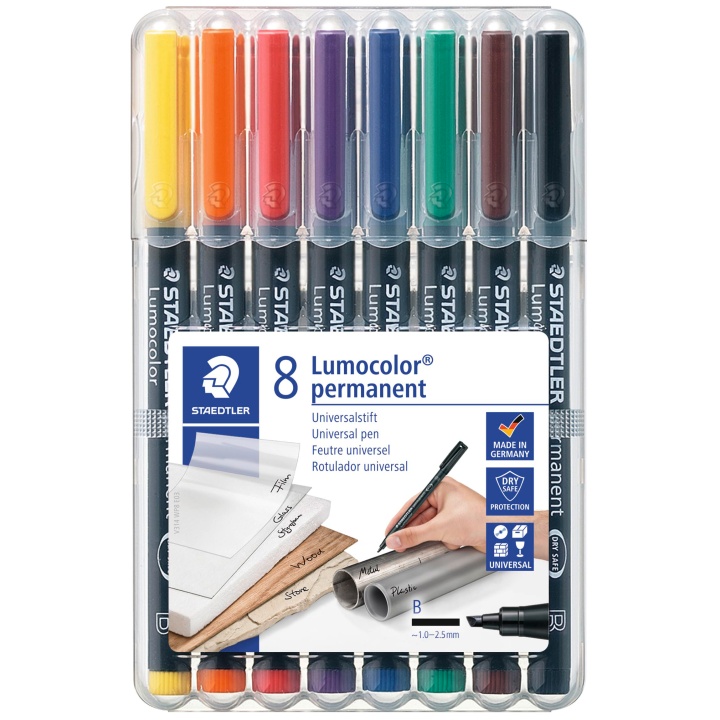 8-pack Lumocolor permanent Broad in de groep Pennen / Labelen en kantoor / Markers bij Voorcrea (111075)