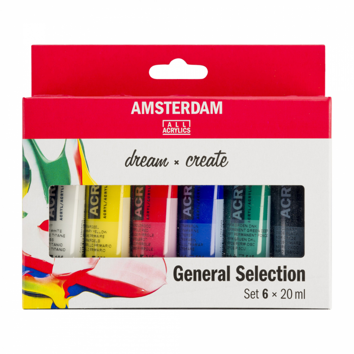Amsterdam Acrylverf General Selection Set 6 x 20 ml in de groep Kunstenaarsmateriaal / Kunstenaarsverf / Acrylverf bij Voorcrea (111755)