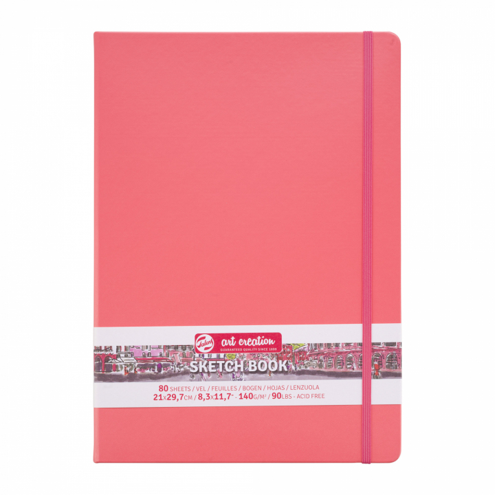 Sketchbook A4 Coral Red in de groep Papier & Blokken / Tekenblokken / Schetsboeken bij Voorcrea (111765)