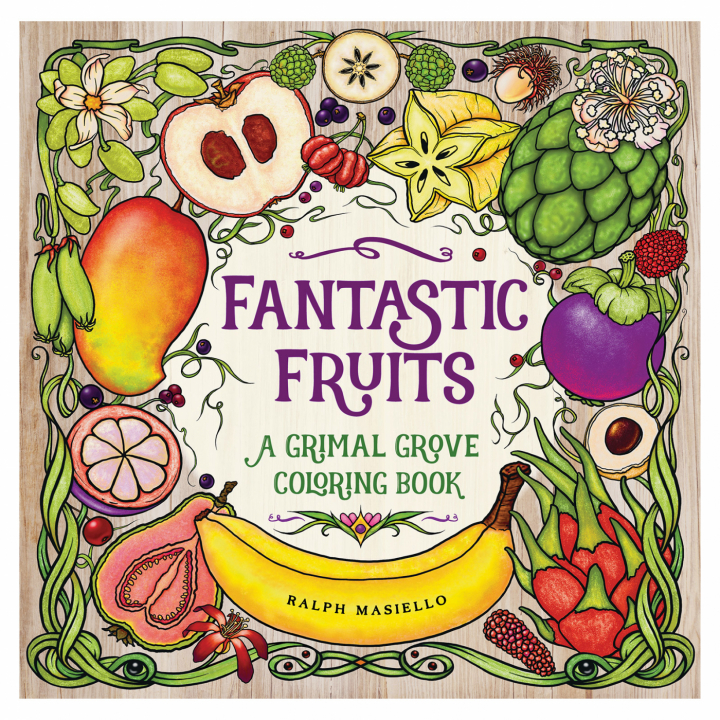 Fantastic Fruits - A Grimal Grove Coloring Book in de groep Creëren & Hobby / Boeken / Kleurboeken voor volwassenen bij Voorcrea (111851)