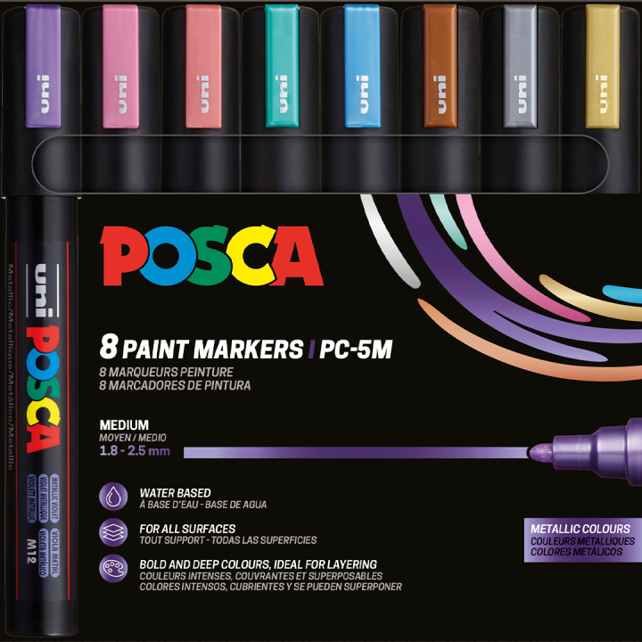 PC-5M Metallic Colours 8-set in de groep Pennen / Kunstenaarspotloden en -stiften / Illustratiemarkers bij Voorcrea (112630)