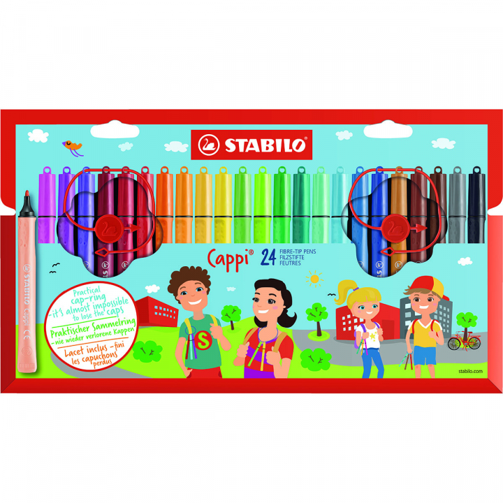 Cappi Viltstiften 24-pack (6 jaar+) in de groep Kids / Kinderpotloden en -stiften / Viltstiften voor kinderen bij Voorcrea (125415)