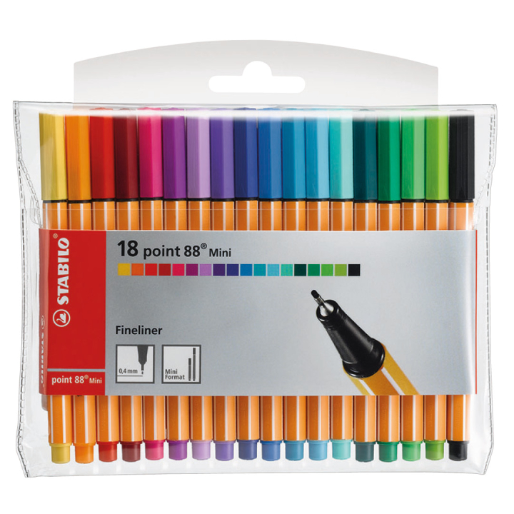 Point 88 Mini Fineliner 18-pack in de groep Pennen / Schrijven / Fineliners bij Voorcrea (125418)