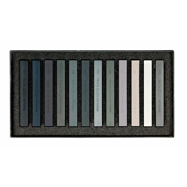 Pastelkrijt Hard Grey Tones 12-set in de groep Kunstenaarsmateriaal / Krijt en potloden / Pastelkrijt bij Voorcrea (125972)