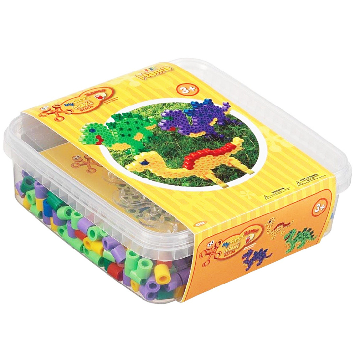 Maxi Strijkkralen 600-set Dinosaurussen in de groep Kids / Leuk en leerzaam / Strijkkralen en legplaten / DIY-pakket buiskralen bij Voorcrea (126026)
