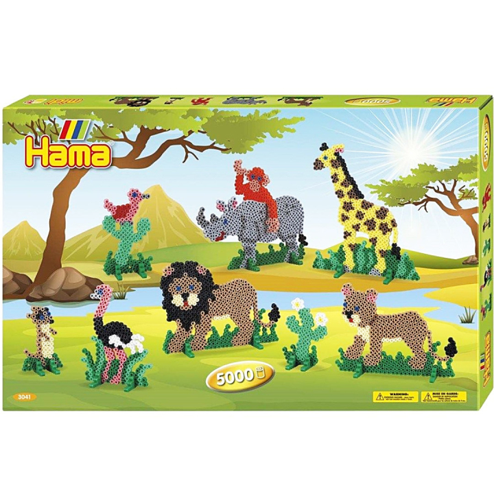 Midi Strijkkralen Cadeaudoos Safari 5000 stuks in de groep Kids / Leuk en leerzaam / Strijkkralen en legplaten / DIY-pakket buiskralen bij Voorcrea (126131)