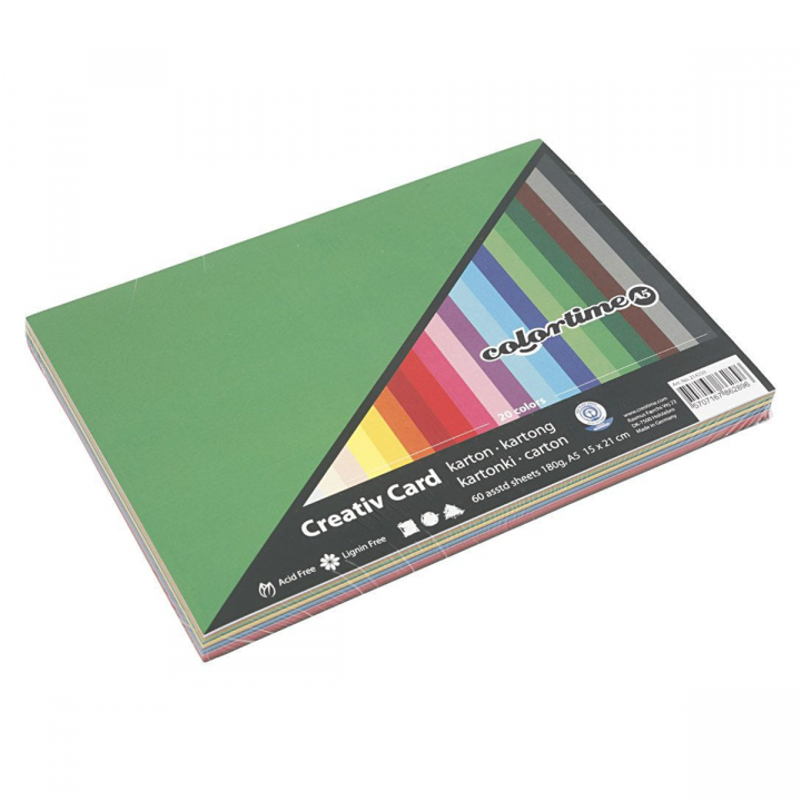 Gekleurd Papier Basic A5 180 g in de groep Creëren & Hobby / Creëren / Knutselen en DIY bij Voorcrea (126471)