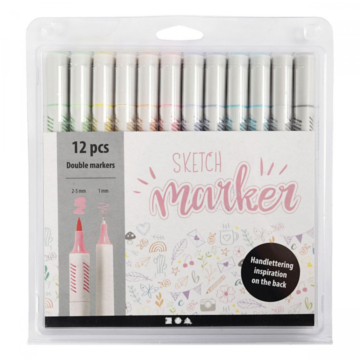 Sketch Marker Pastel 12-set in de groep Creëren & Hobby / Kalligrafie / Letteringset bij Voorcrea (126476)