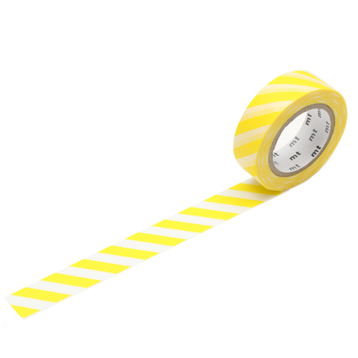 Washitape Stripe Lemon in de groep Creëren & Hobby / Hobbytoebehoren / Washi Tape bij Voorcrea (126481)