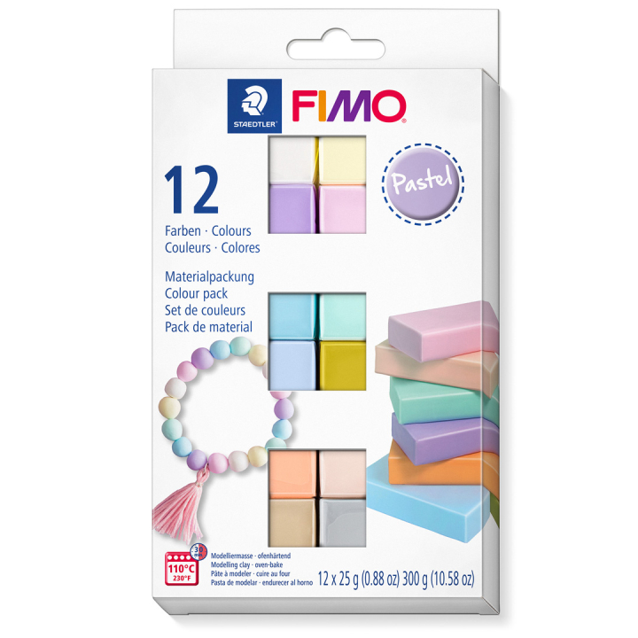 FIMO Soft Modelling Clay 12 x 25 g Pastel colours in de groep Creëren & Hobby / Creëren / Modelleren / Ovenhardende klei bij Voorcrea (126651)
