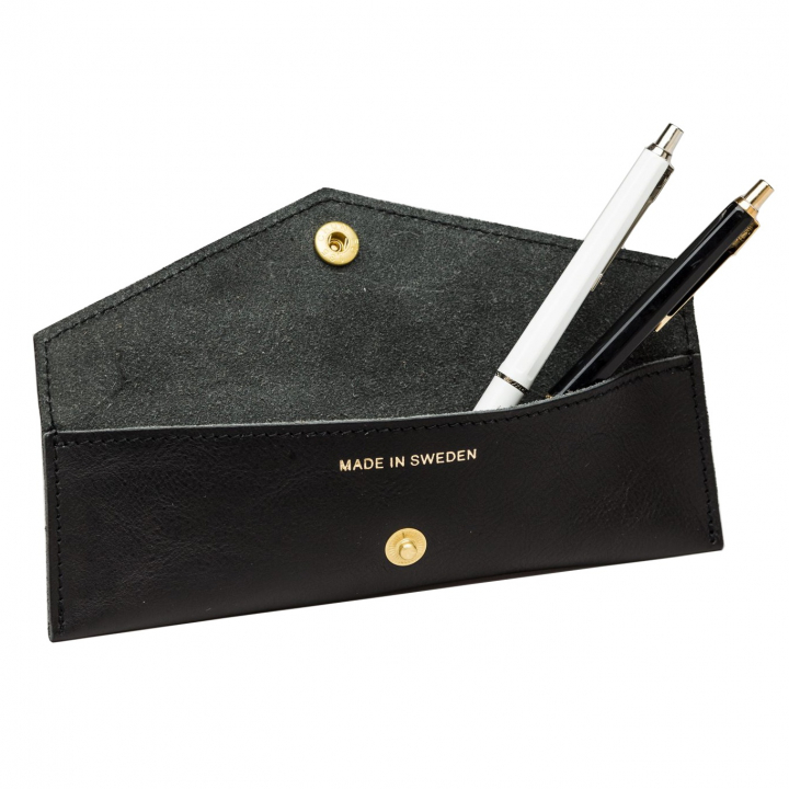 Frans Leather Pen Case 23 cm Black in de groep Pennen / Accessoires voor pennen / Etuis en hoezen bij Voorcrea (126786)