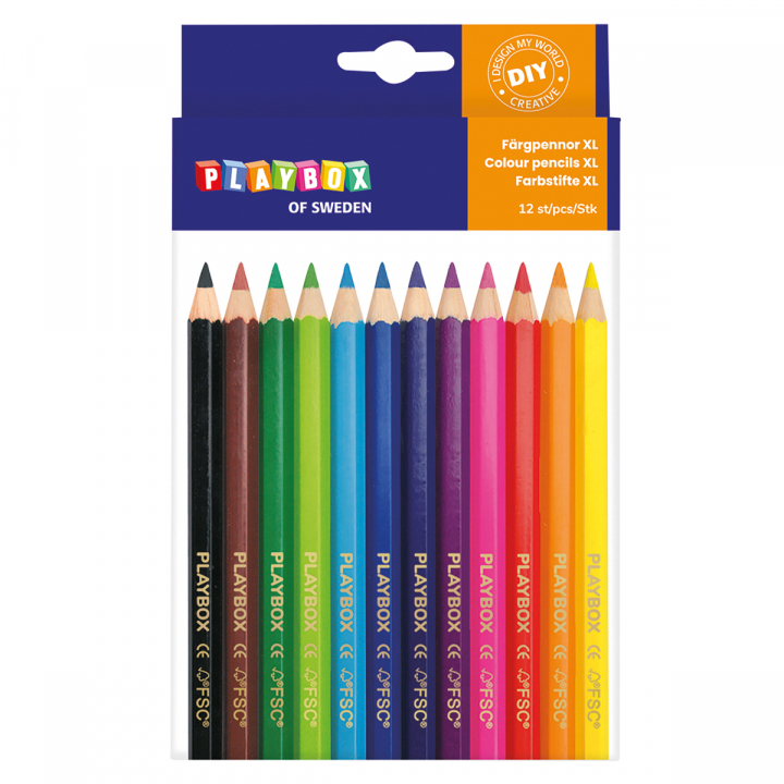 Coloring pencils XL 12-set in de groep Pennen / Kunstenaarspotloden en -stiften / Kleurpotloden bij Voorcrea (126821)