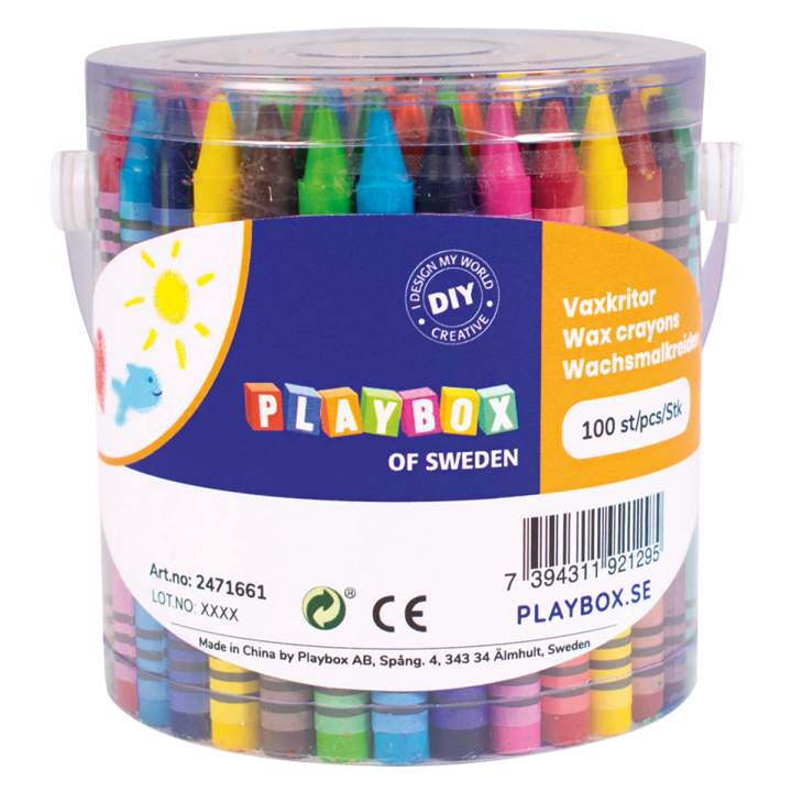 Wax Crayons 100-set in de groep Kids / Kinderpotloden en -stiften / Kinderkrijtjes bij Voorcrea (126842)