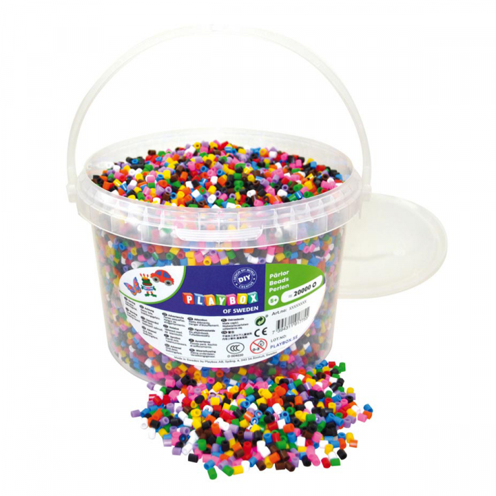 Ironing Beads 10-colour mix 20 000 pcs in bucket in de groep Creëren & Hobby / Creëren / Strijkkralen & Strijkkralenbordje bij Voorcrea (126874)