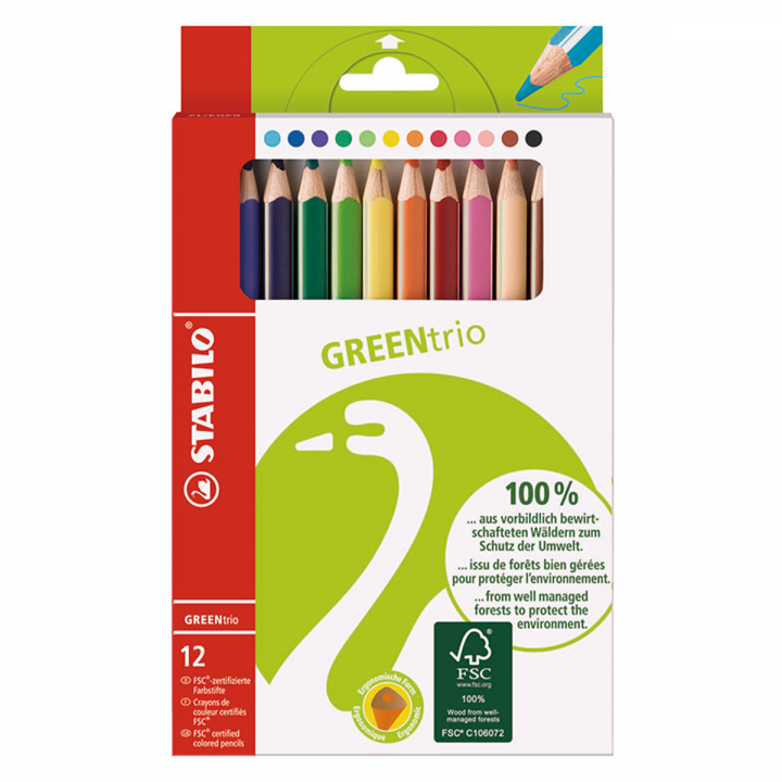 GreenColors Jumbo Coloring pencils 12 pcs in de groep Kids / Kinderpotloden en -stiften / Kleurpotloden voor kinderen bij Voorcrea (127803)