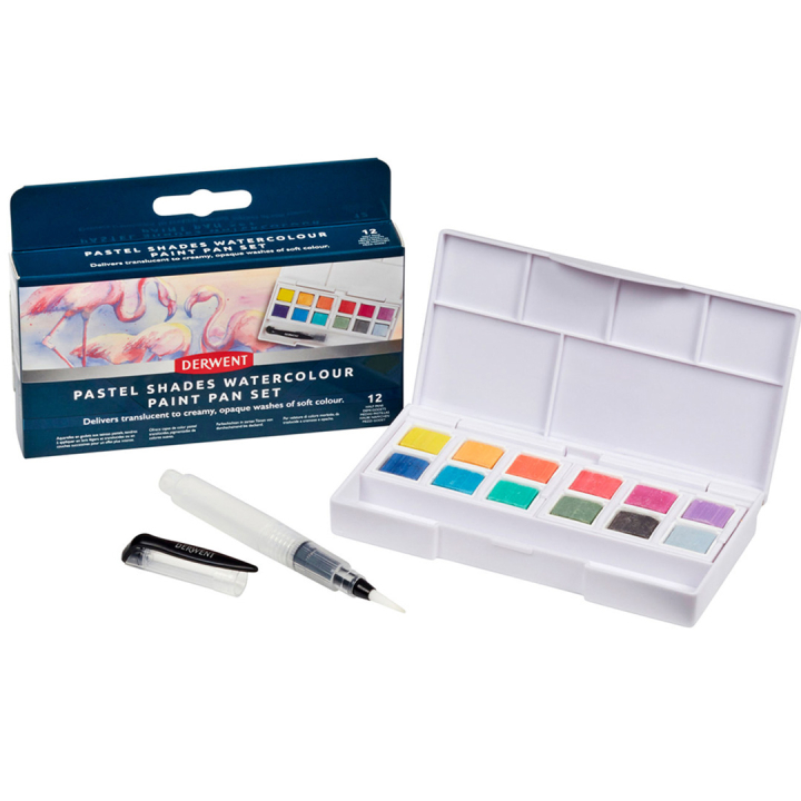 Pastel Shades Paint Pan Set 12 halve napjes in de groep Kunstenaarsmateriaal / Kunstenaarsverf / Aquarelverf bij Voorcrea (128195)