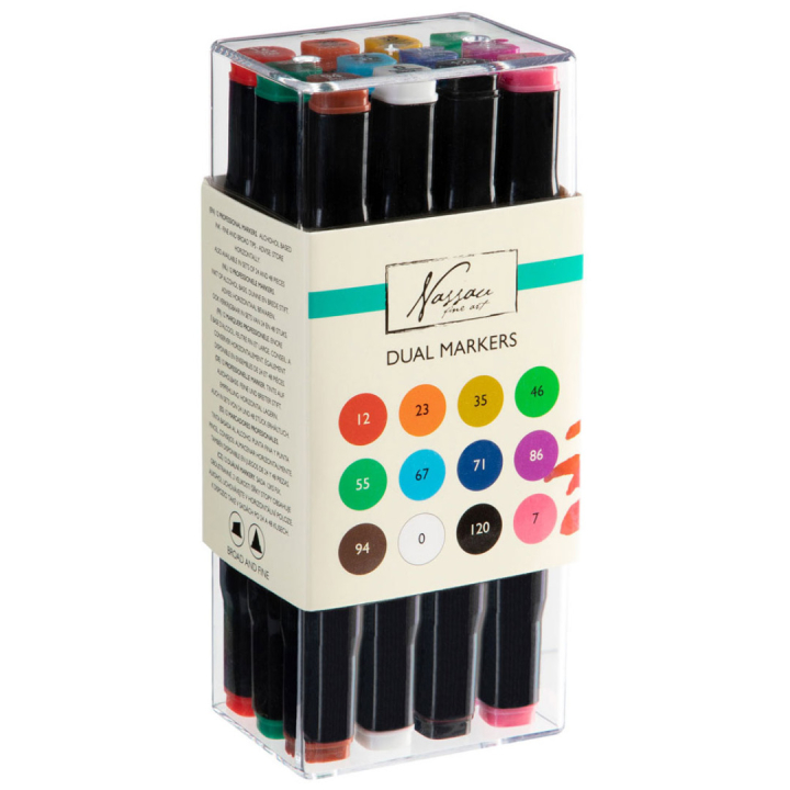 Dual-tip Markers 12-set in de groep Pennen / Kunstenaarspotloden en -stiften / Viltstiften bij Voorcrea (128517)