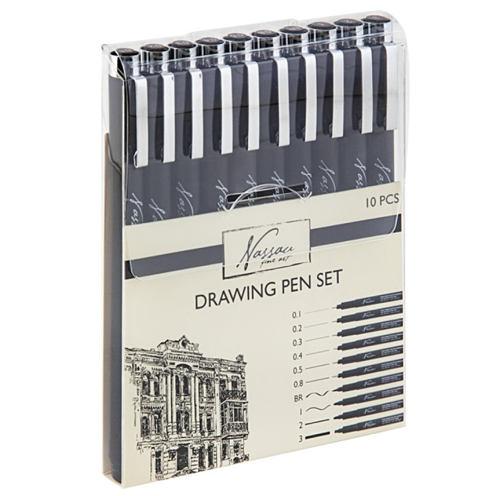 Fineliners Tekenpennen 10-set in de groep Pennen / Schrijven / Fineliners bij Voorcrea (128557)