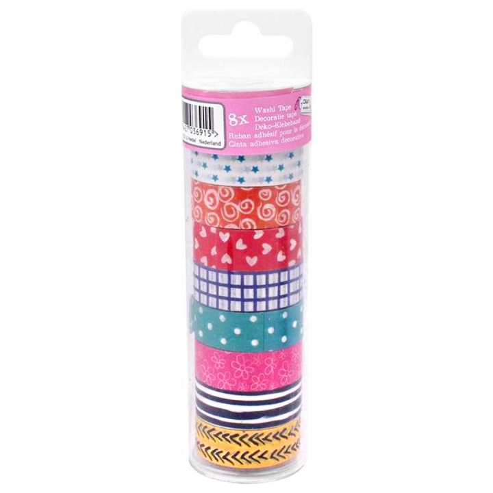 Washi Tape 8 rolletjes Patterns in de groep Kids / Leuk en leerzaam / Tape voor kinderen bij Voorcrea (128581)