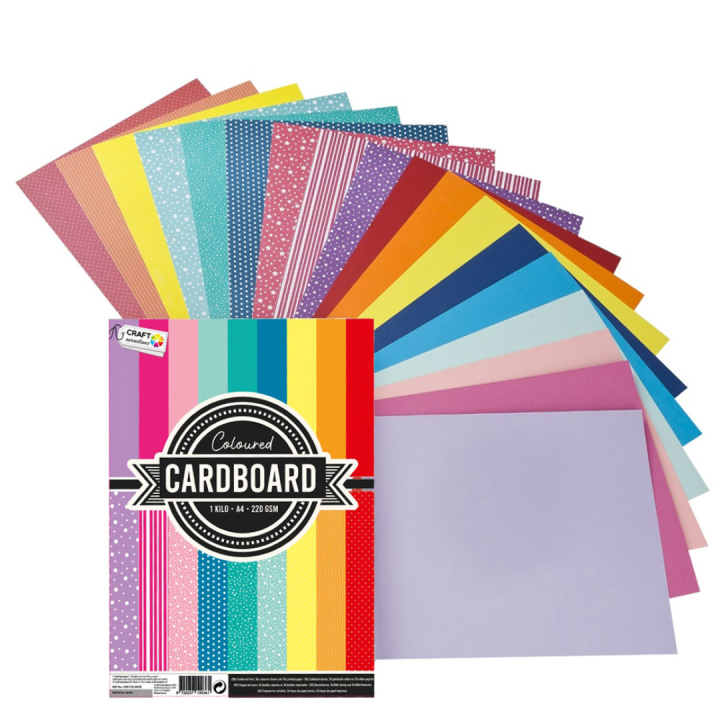 Gekleurd Karton A4 1kg in de groep Kids / Leuk en leerzaam / Knutselpapier & Tekenblok voor kinderen / Gekleurd papier voor kinderen bij Voorcrea (128588)