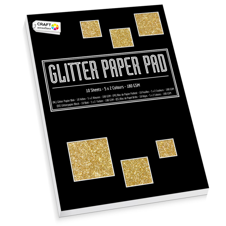 Glitter Papier Blok A4 10 vellen in de groep Kids / Leuk en leerzaam / Knutselpapier & Tekenblok voor kinderen / Glitterpapier bij Voorcrea (128589)