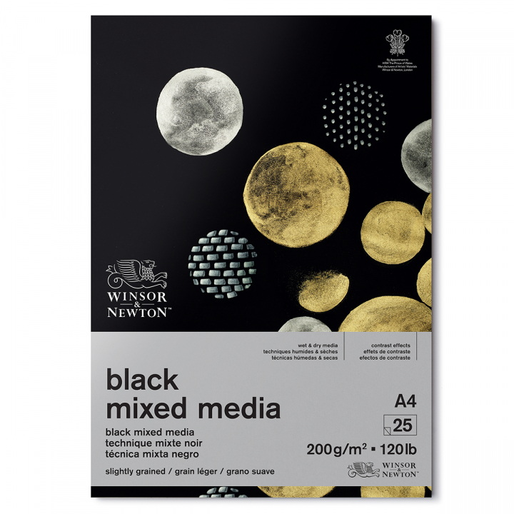 Mixed Media Black Pad A4 200g in de groep Papier & Blokken / Tekenblokken / Mixed media-blokken bij Voorcrea (128599)