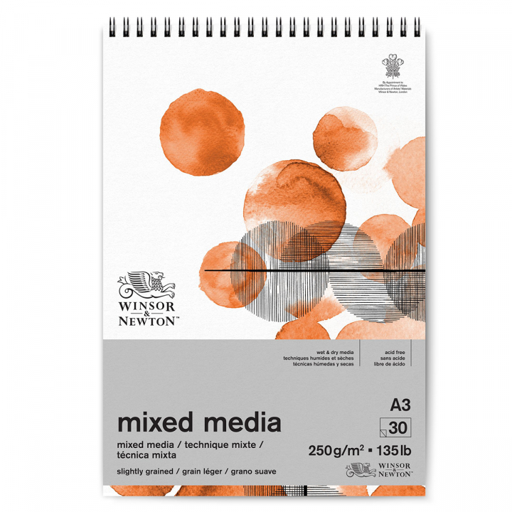 Mixed Media Spiraalblok A3 250g in de groep Papier & Blokken / Tekenblokken / Mixed media-blokken bij Voorcrea (128716)