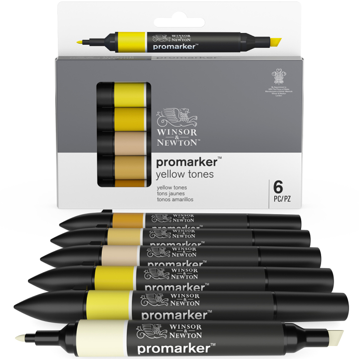 Promarker 6-set Yellow tones in de groep Pennen / Kunstenaarspotloden en -stiften / Illustratiemarkers bij Voorcrea (128776)