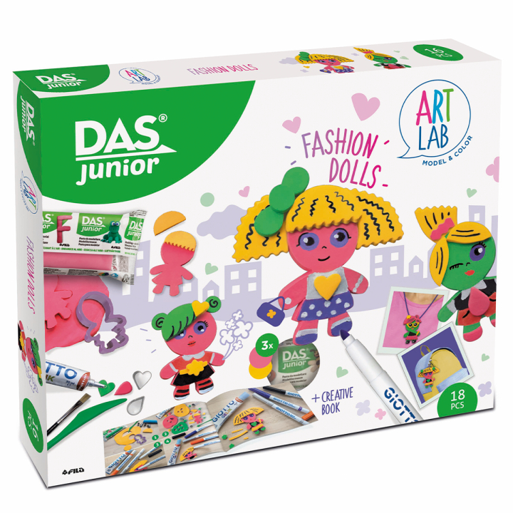 Junior Art Lab Fashion Dolls in de groep Kids / Knutselspullen en verf voor kinderen / Creëren met klei bij Voorcrea (128985)
