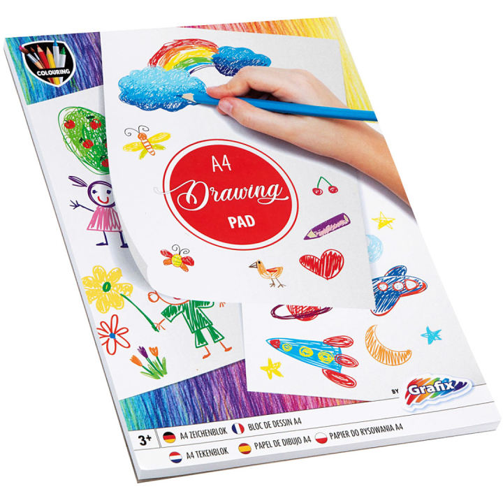 Tekenblok A4, 72 witte vellen in de groep Kids / Leuk en leerzaam / Knutselpapier & Tekenblok voor kinderen / Tekenpapier bij Voorcrea (129333)