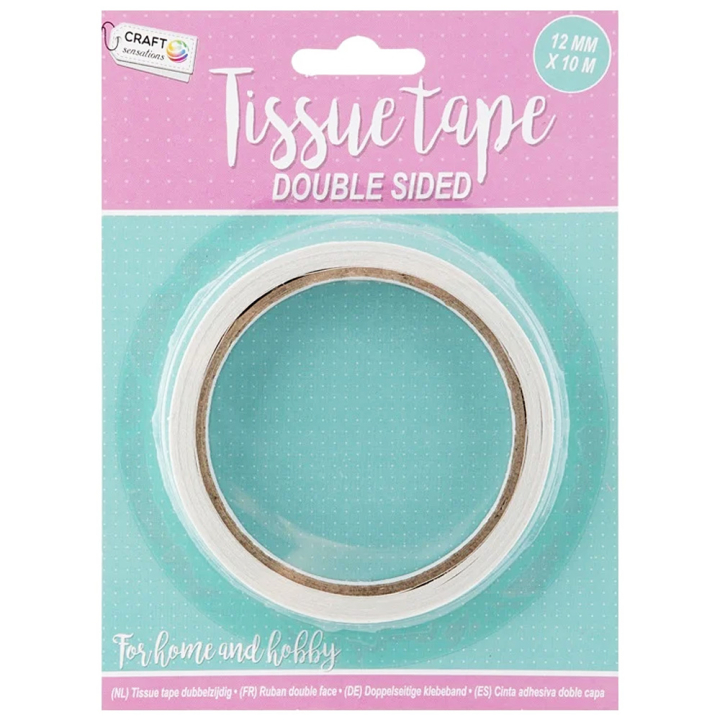 Tissue-Tape Double 12mm in de groep Creëren & Hobby / Hobbytoebehoren / Plakband bij Voorcrea (129405)