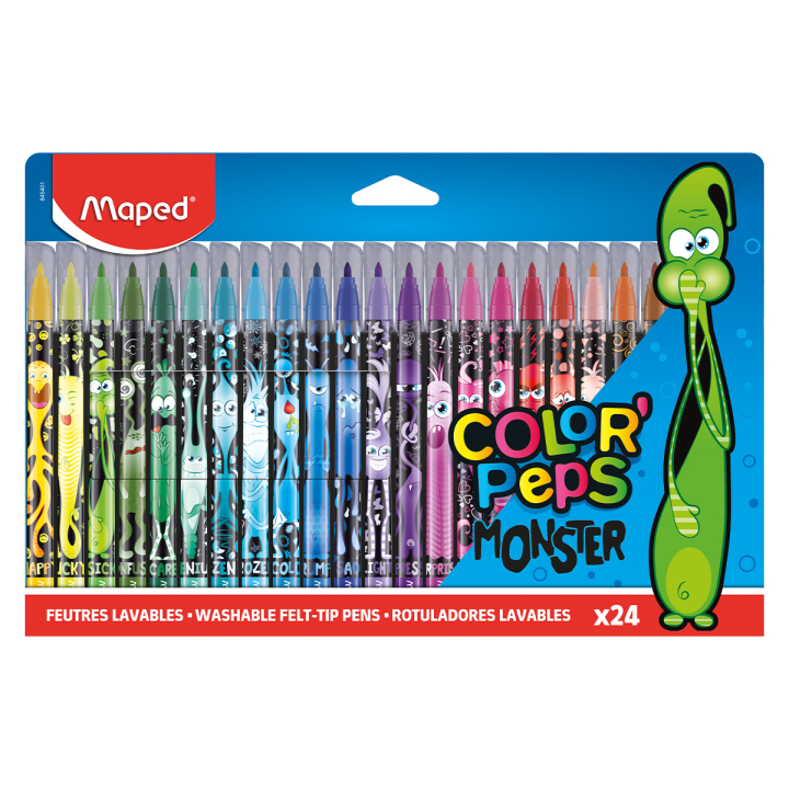 Colorpeps Viltstiften Monster 24-pack in de groep Kids / Kinderpotloden en -stiften / Viltstiften voor kinderen bij Voorcrea (129630)