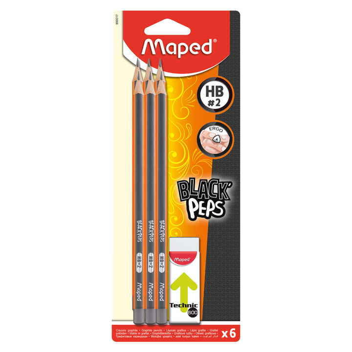 Potloden HB 6-pack in de groep Kids / Kinderpotloden en -stiften / Schrijfpennen voor kinderen bij Voorcrea (129635)