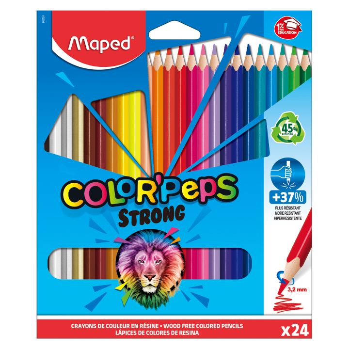 Kleurpotloden Color Peps Strong 24-pack in de groep Kids / Kinderpotloden en -stiften / Kleurpotloden voor kinderen bij Voorcrea (129639)