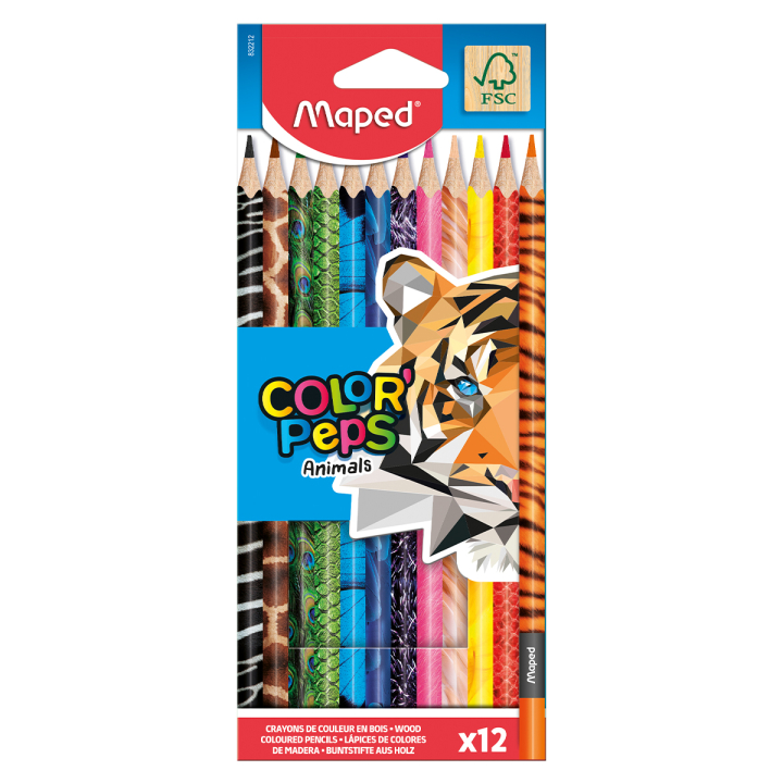 Kleurpotloden Color Peps Animal 12-pack in de groep Kids / Kinderpotloden en -stiften / Kleurpotloden voor kinderen bij Voorcrea (129647)