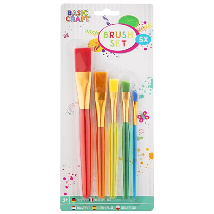 Kinderpenselen 5-pack in de groep Kids / Knutselspullen en verf voor kinderen / Penselen voor kinderen bij Voorcrea (130031)