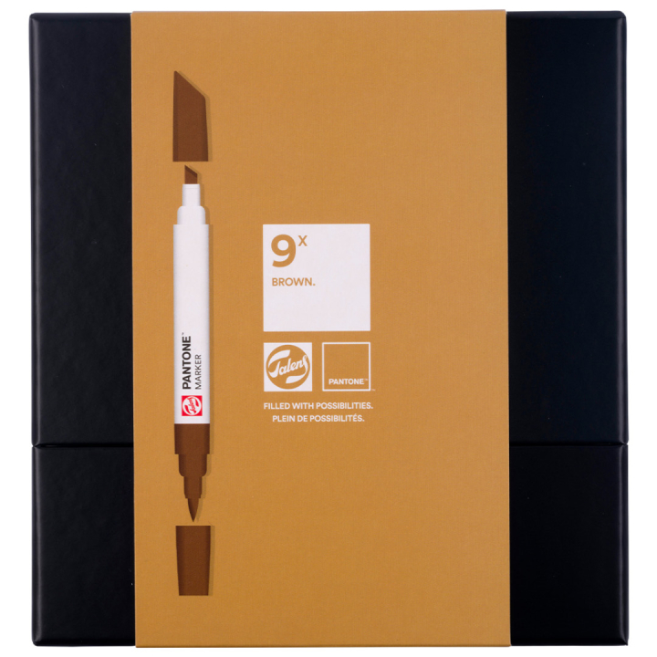 Marker 9-set Brown in de groep Pennen / Kunstenaarspotloden en -stiften / Brushpennen bij Voorcrea (130489)