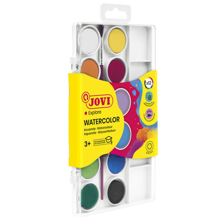 Waterverfset 12-delig in de groep Kids / Knutselspullen en verf voor kinderen / Verf voor kinderen / Waterverf voor kinderen / Waterverf bij Voorcrea (130613)