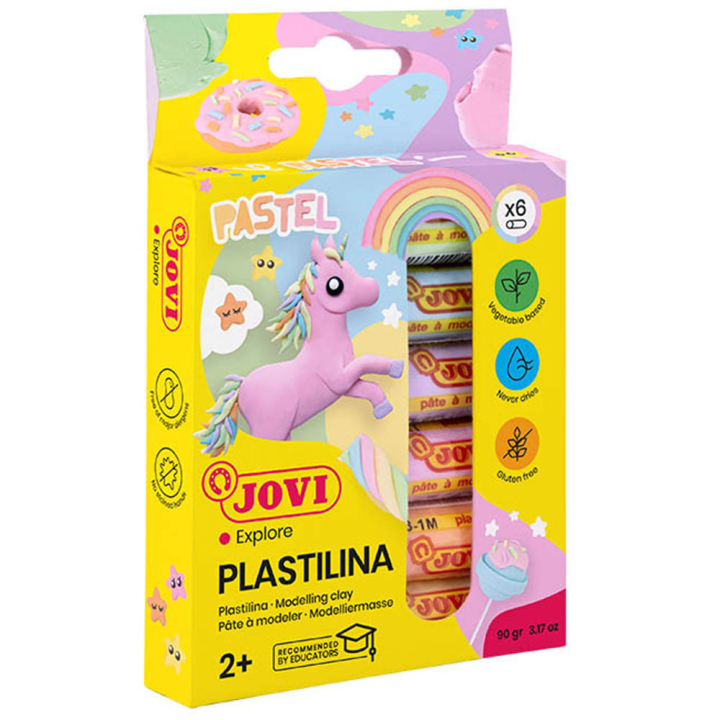 Plastilina Kleiset 6 stuks Pastel 15 g in de groep Kids / Knutselspullen en verf voor kinderen / Creëren met klei bij Voorcrea (130617)