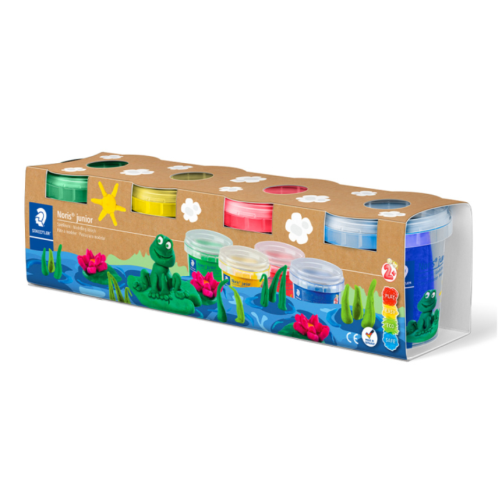 Noris Kley Basic 4 x 130 g in de groep Kids / Knutselspullen en verf voor kinderen / Klei voor kinderen / Boetseerklei voor kinderen bij Voorcrea (130642)